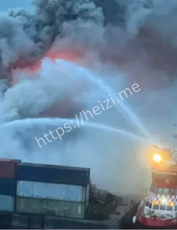 青尚路航运路起火现场